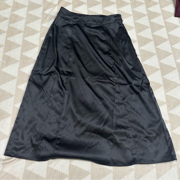 Universal standard clair swing skirt black shine satin 00 - Picture 1 of 2